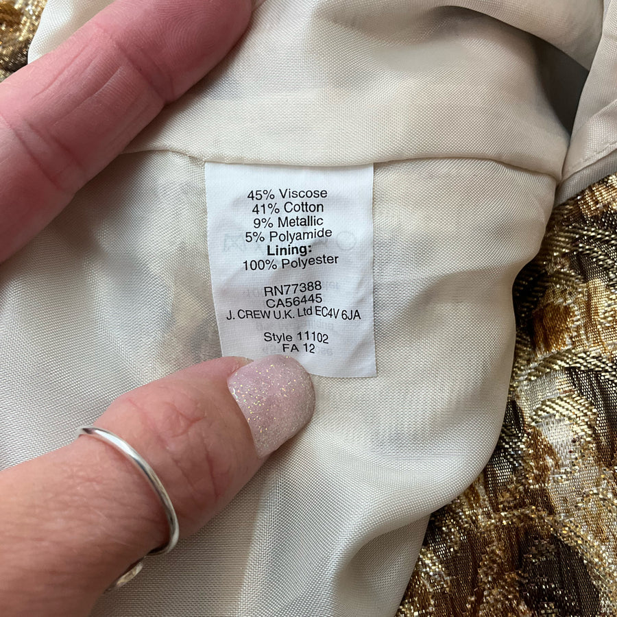 J Crew Gold Animal Print Pre-Owned Ladies Dress - Size 4