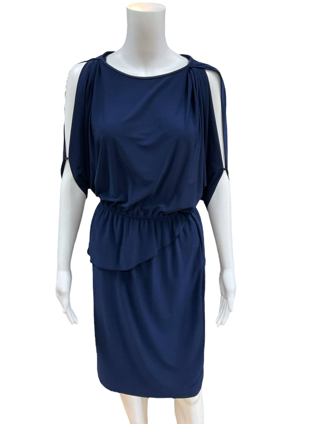 Tahari Navy Solid Ladies Pre-Owned Dress - Size XS - Margaret’s Fine Consignment