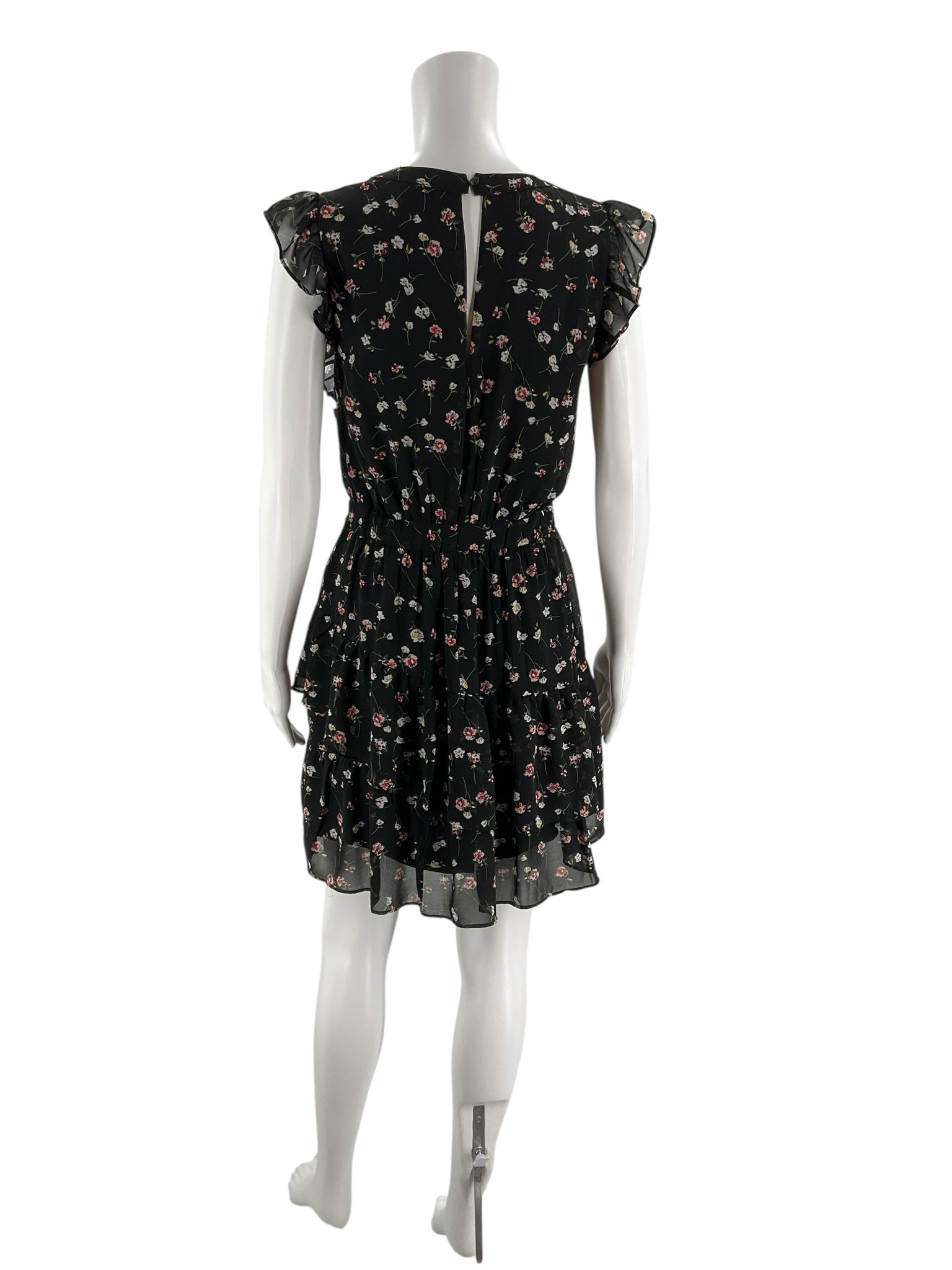Sugar Lips Black Floral Pre-Owned Ladies Dress - Size Small