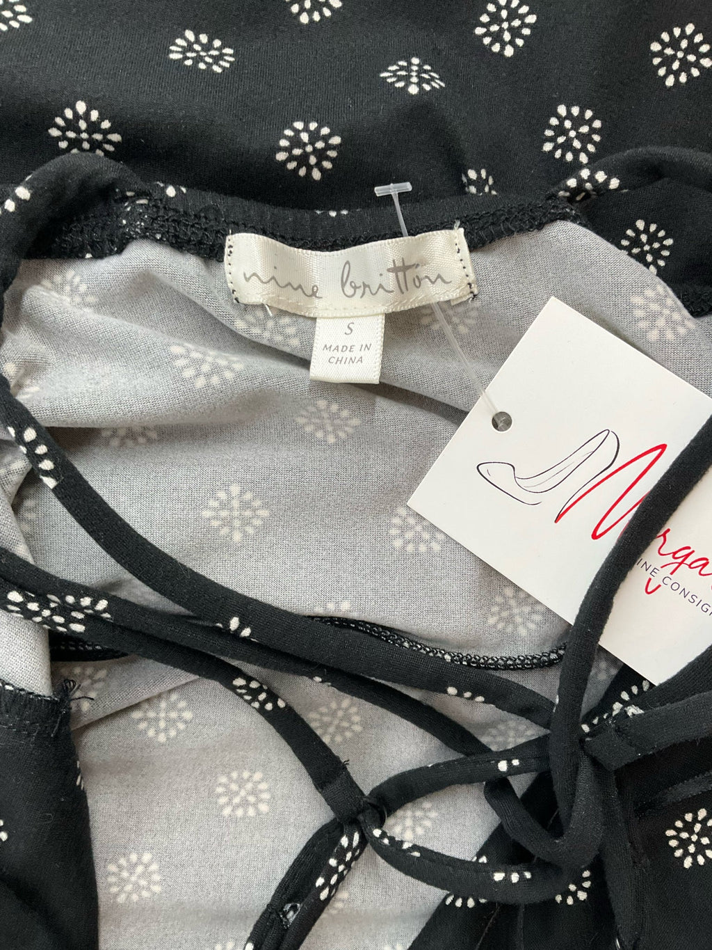 Nine Britton Black/White Print Pre-Owned Ladies Dress - Size Small