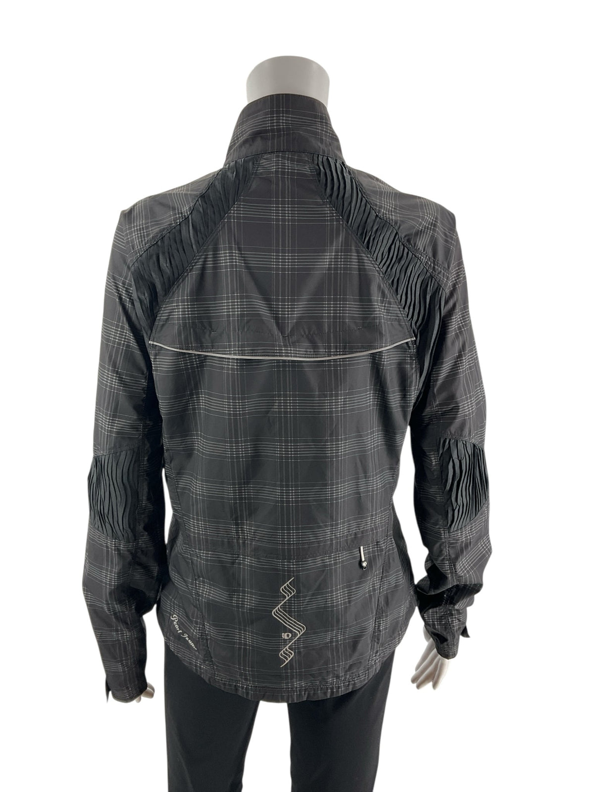 Pearl iZumi Black/Gray Plaid Pre-Owned Ladies Jacket - Size Small