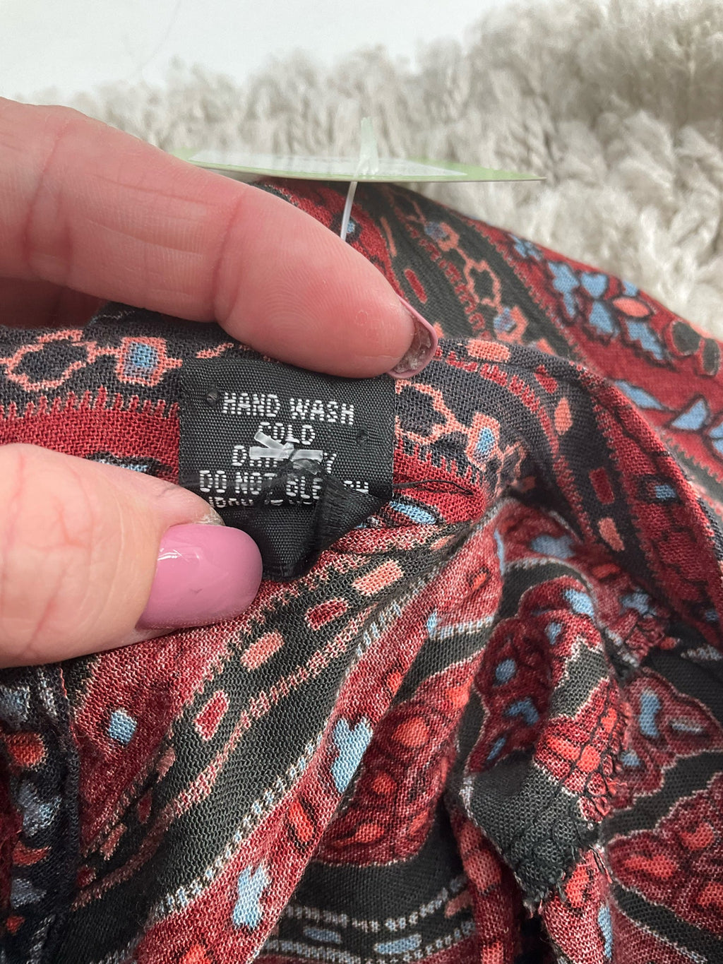 Angie Rust/Blue Print Pre-Owned Ladies Dress - Size Medium