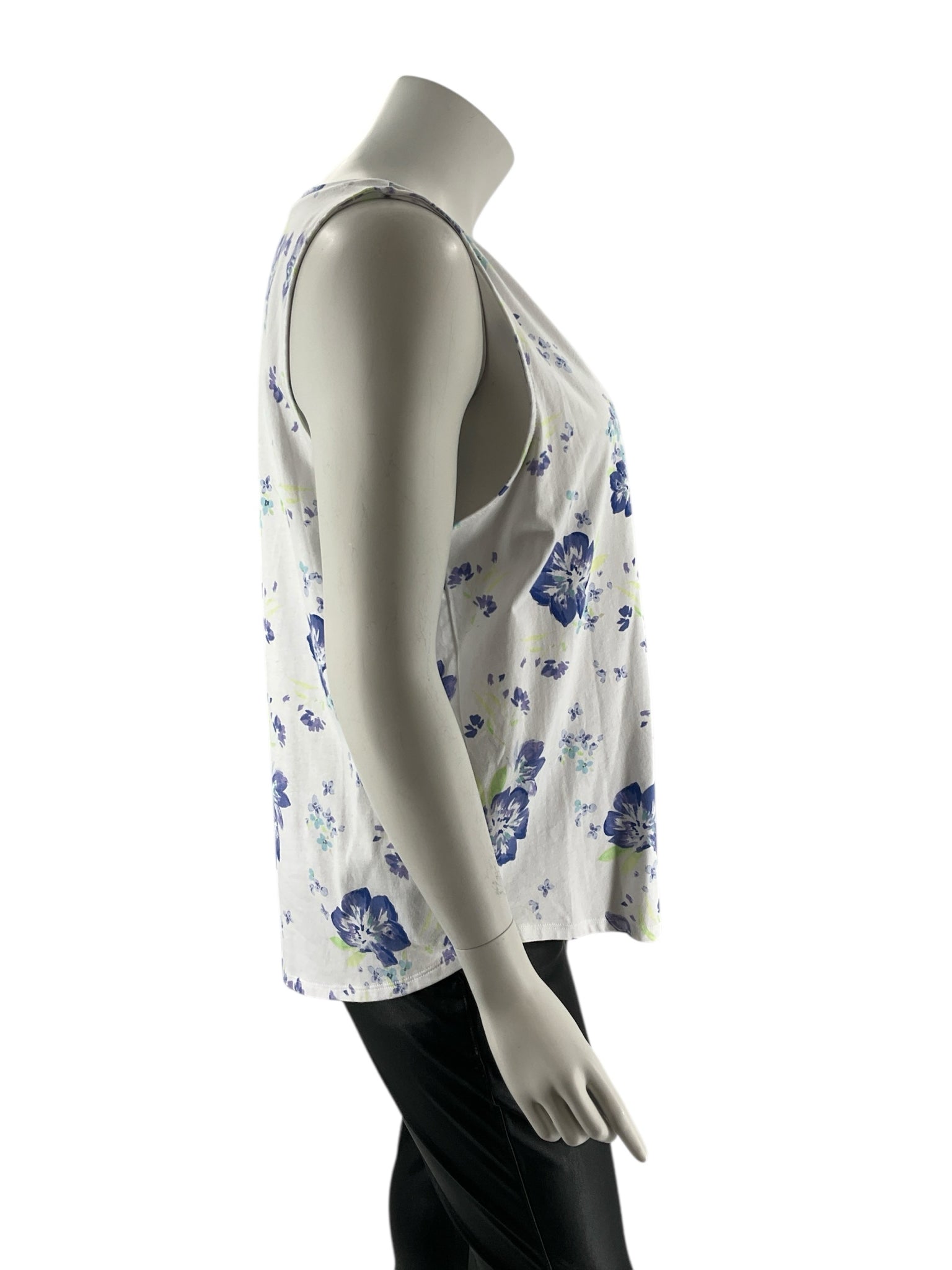 Andrew Marc White/Purple/Green Floral Pre-Owned Ladies Sleeveless Top - Size 2X