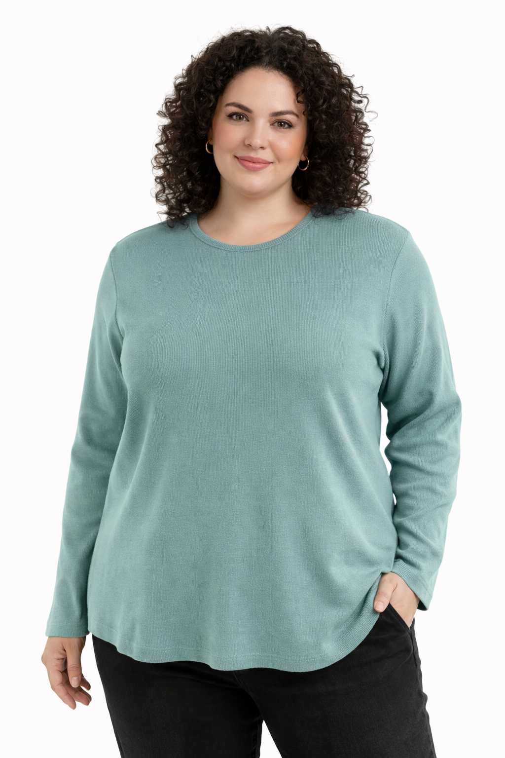 White Stag Aqua Green Solid Pre-Owned Ladies Top -  Size 18W