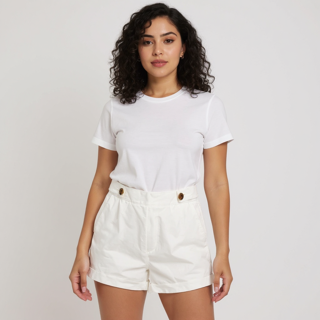 a loves a White Solid Pre-Owned Ladies Shorts - Size 2