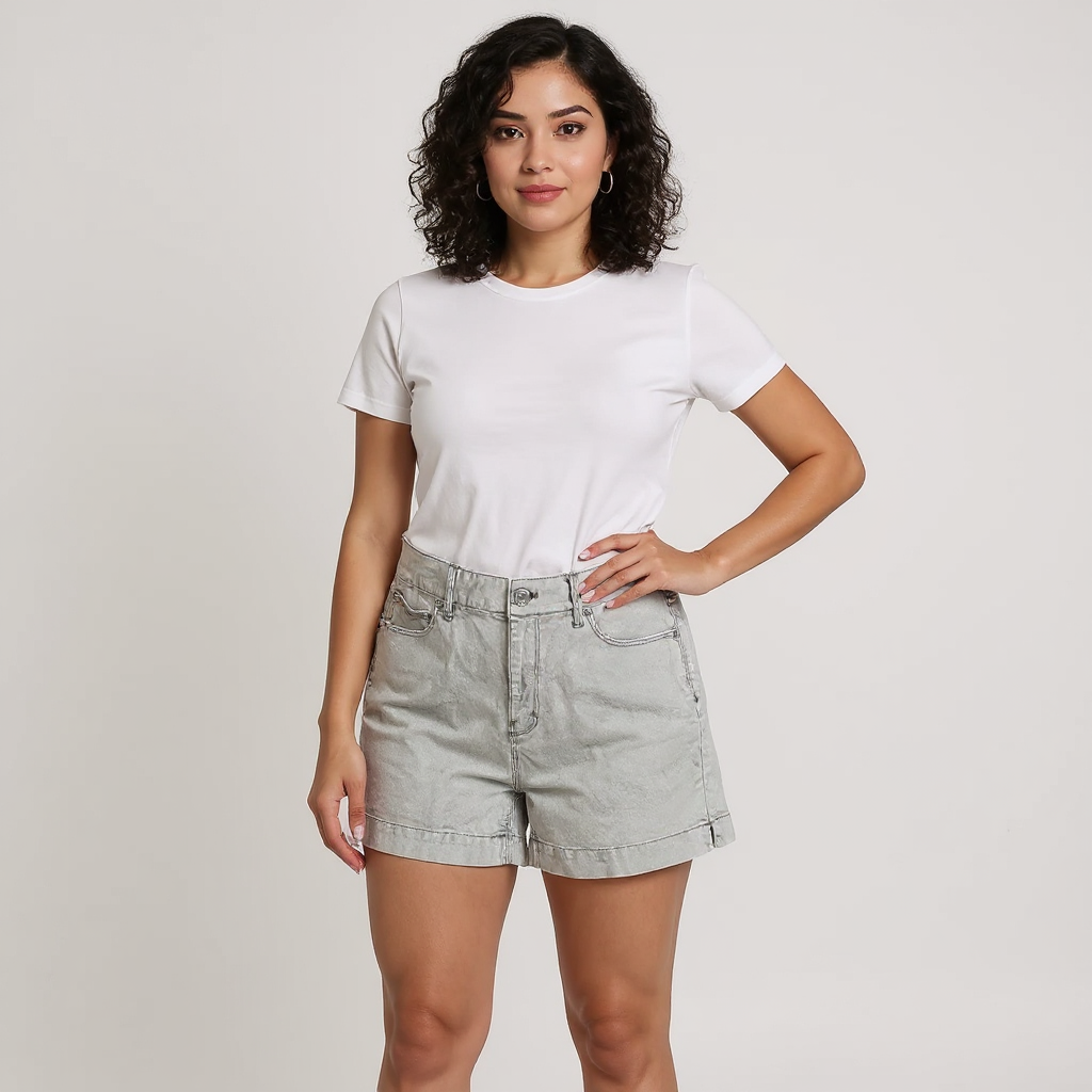 White House Black Market Silver Pre-Owned Ladies Shorts - Size 8