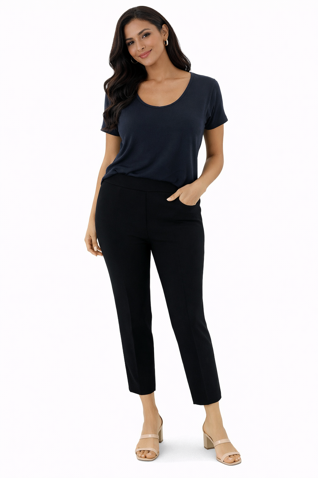 Worth - Black Solid Pre-Owned Ladies Pants - Size 8