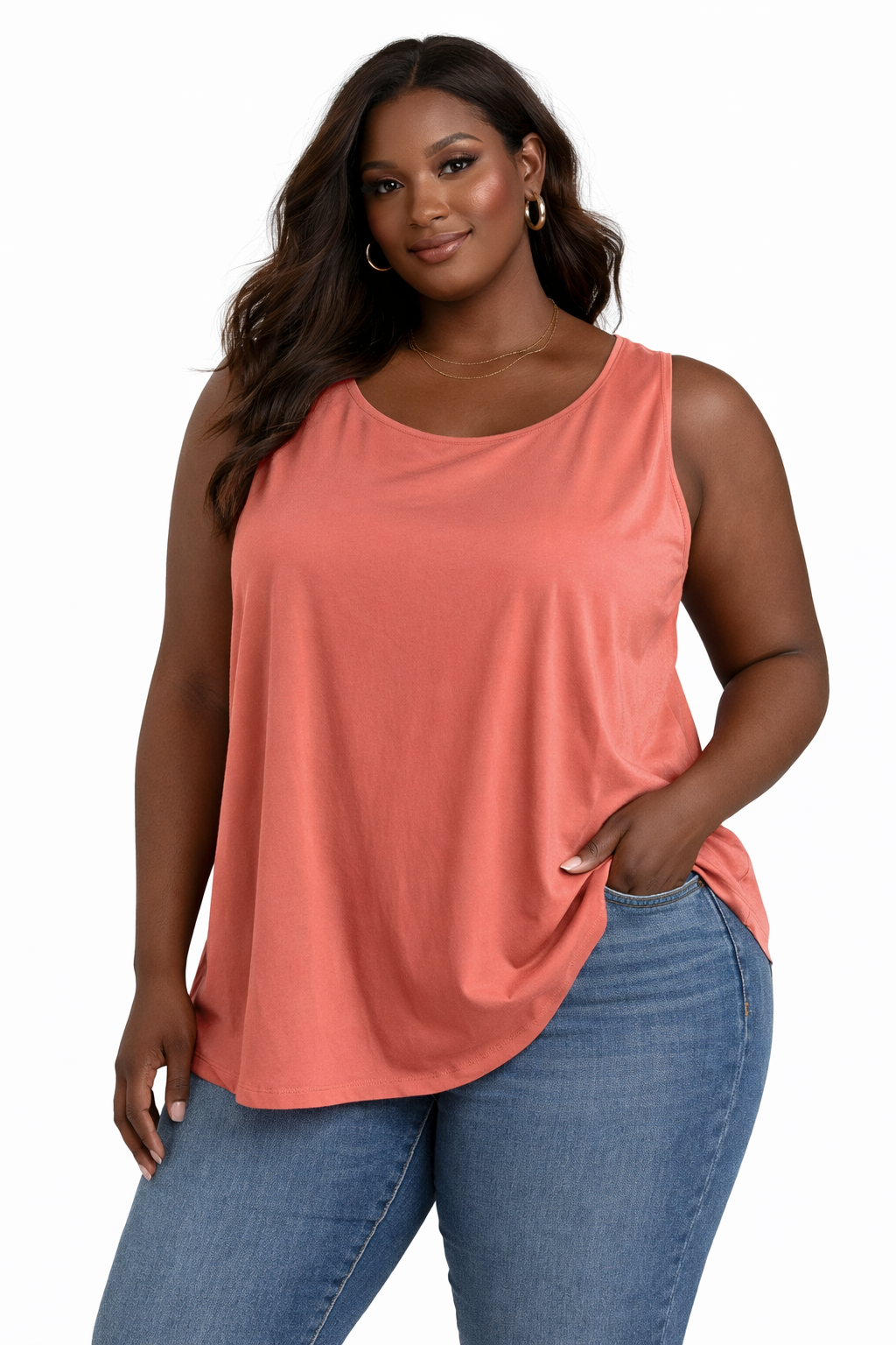 Catherine Orange Solid Pre-Owned Ladies Sleeveless Top - Size 3X