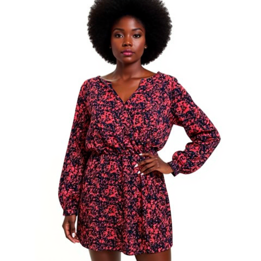 Collective Concepts Red/Navy Pring Pre-Owned Ladies Dress - Size Small