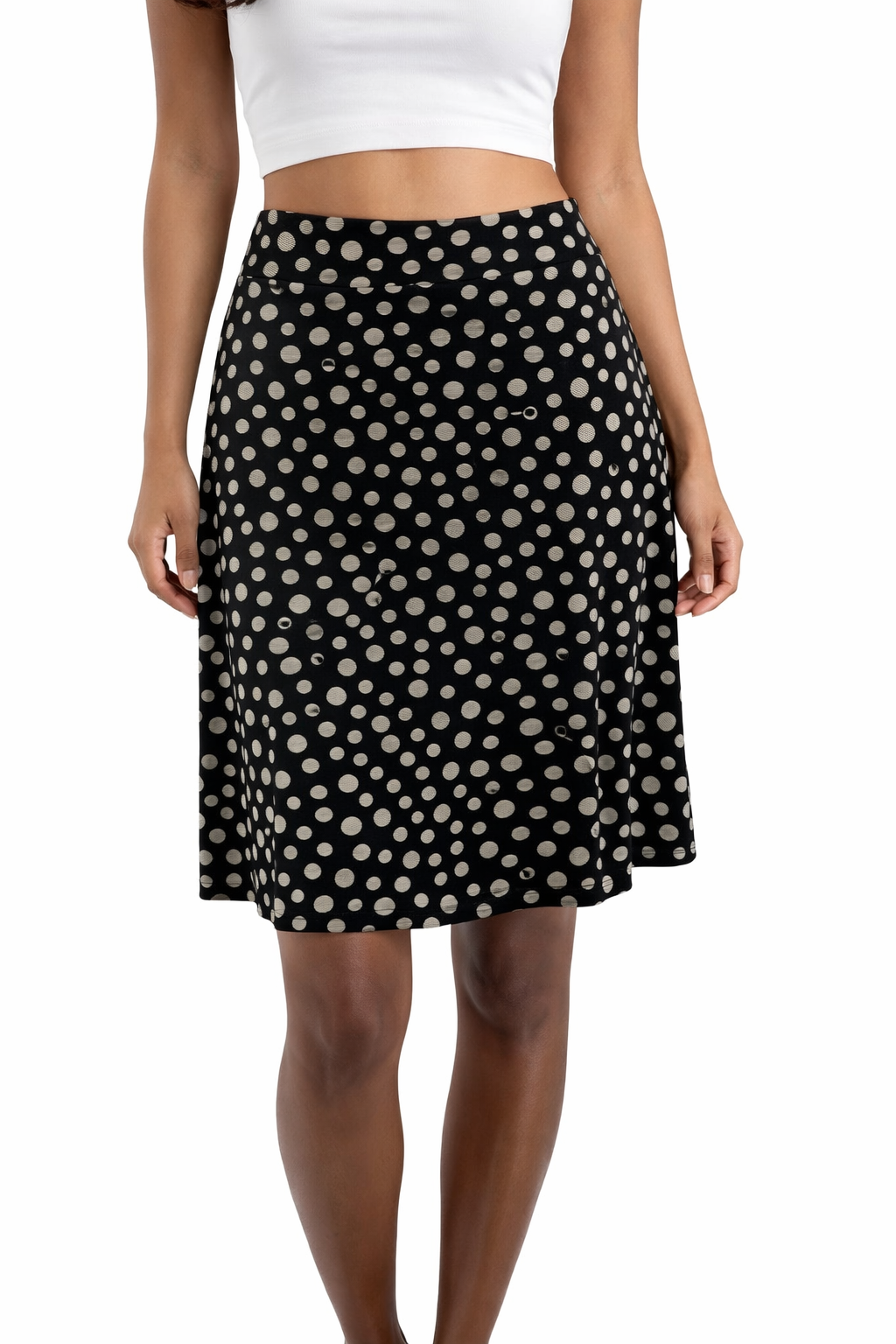 Talbots - black/tan Circles Pre-Owned Ladies Skirt - Size Small