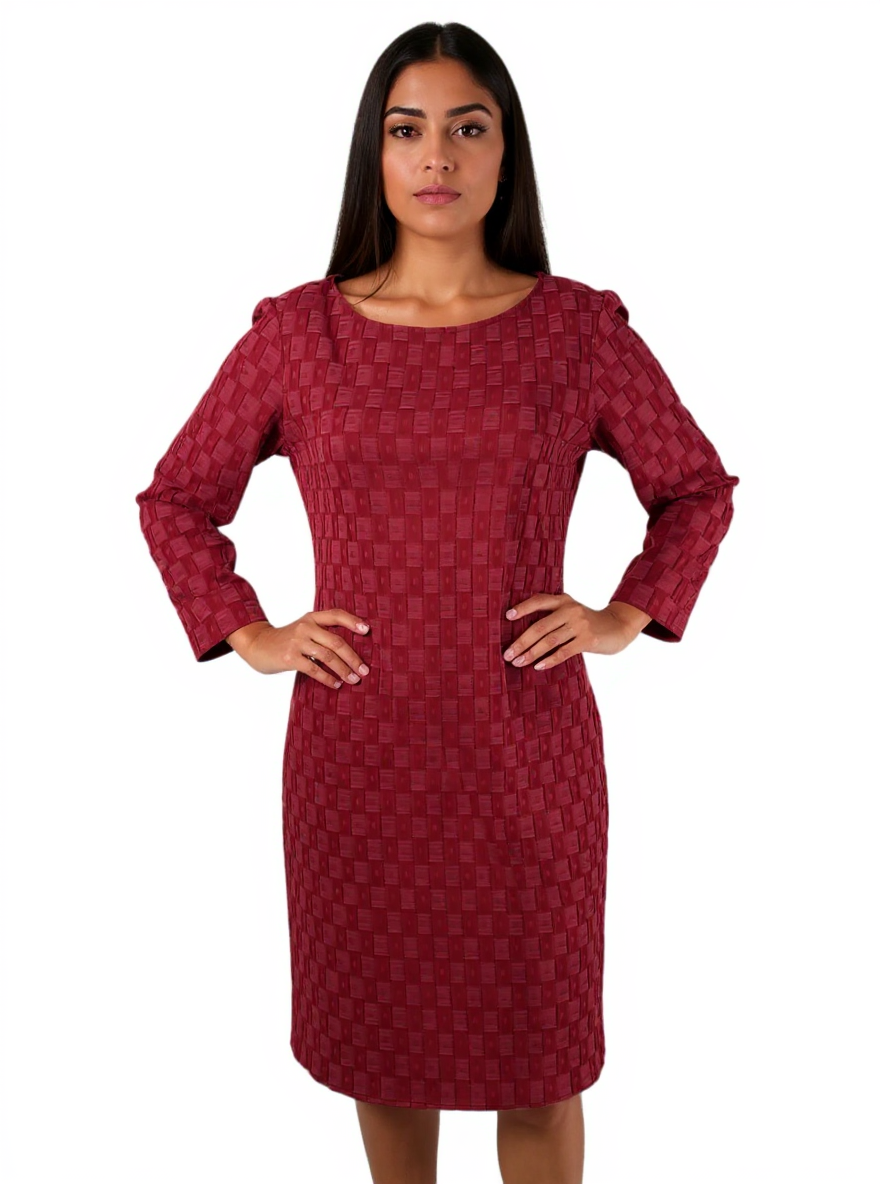 Sharagano Wine Pre-Owned Ladies Dress - Size 14