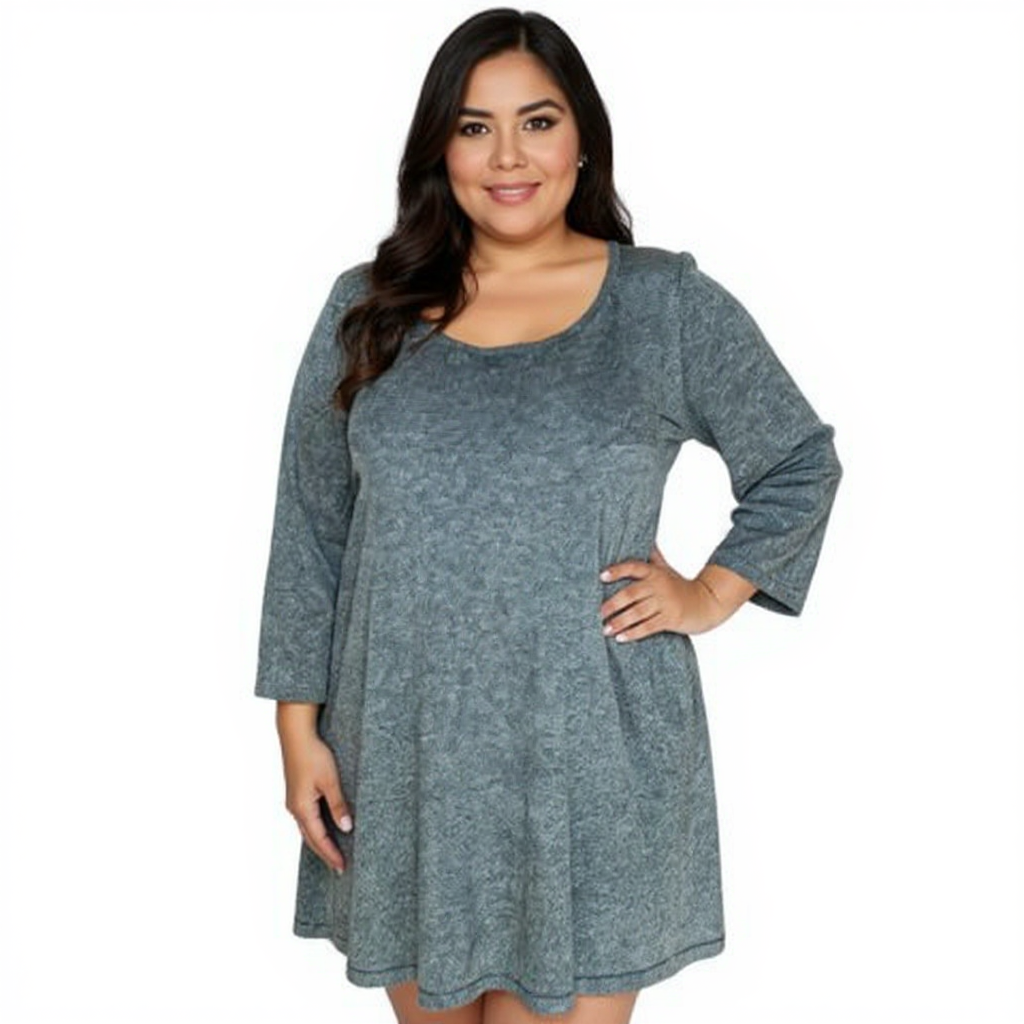Liz Claiborne Gray Solid Pre-Owned Ladies Dress - Size Large