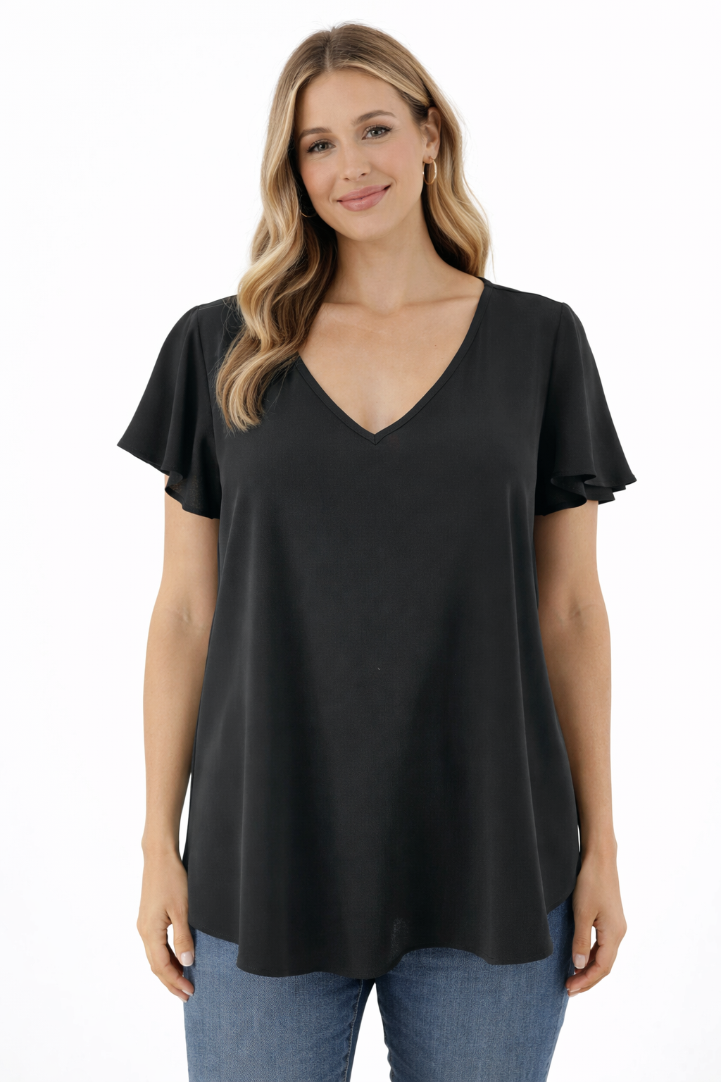 Buddy Love - Black Solid Pre-Owned Ladies Casual Top - Size XS