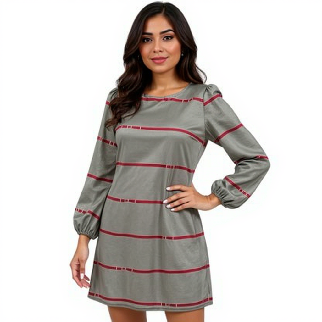 Jude Connally Black/Taupe/Red Print Pre-Owned Ladies Dress - Size XS