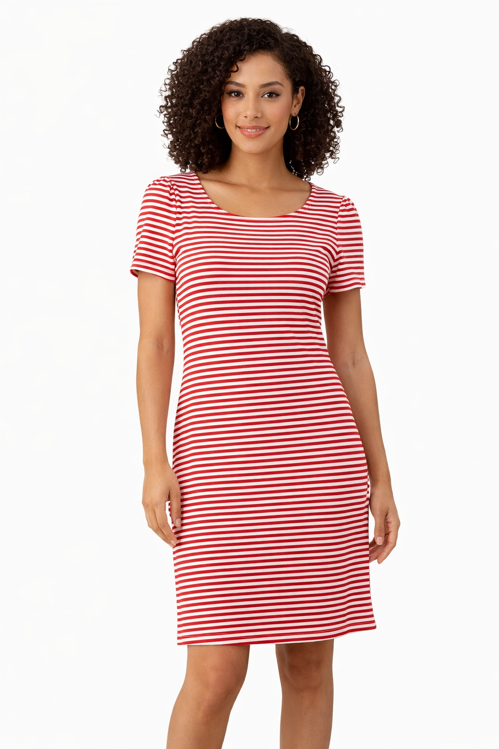 Ann Taylor Red/White Stripe Pre-Owned Ladies Dress - Size 6 Petite