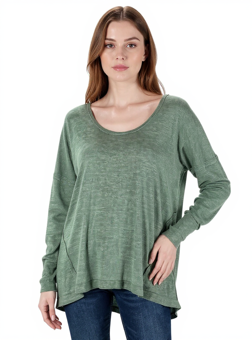 Out From Under Green Solid Pre-Owned Ladies Top - Size Medium