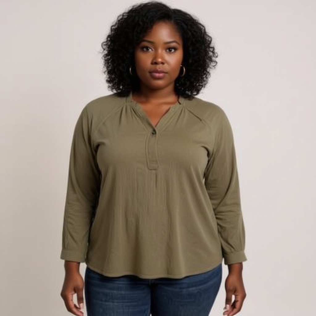 Garnet Hill Taupe Textured Pre-Owned Ladies Top – Size 18