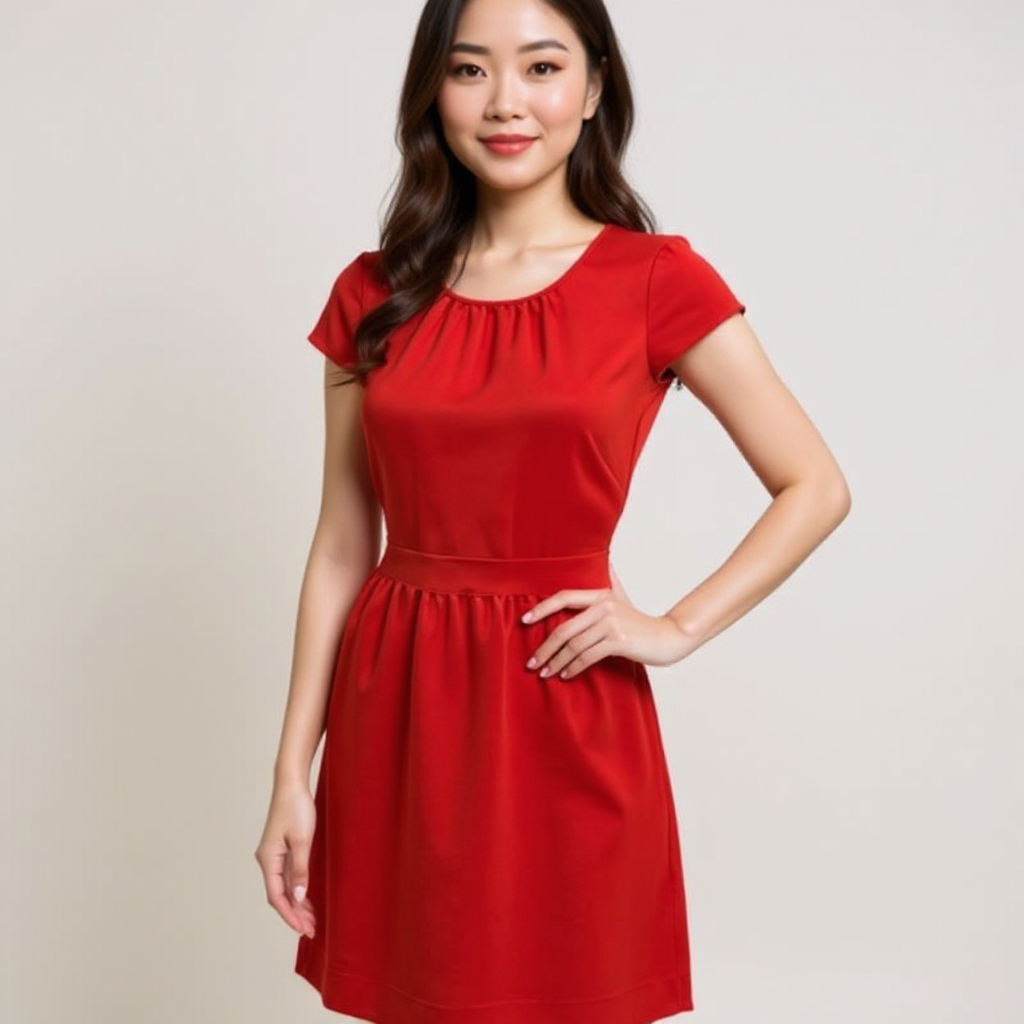 J Crew Red Solid Pre-Owned Ladies Dress - Size 4