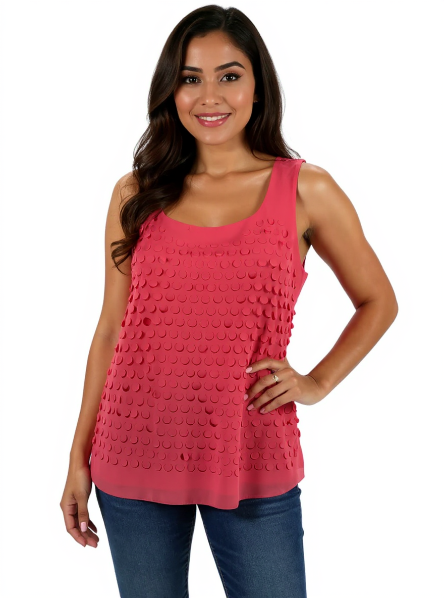 Ann Taylor Pink Solid Pre-Owned Ladies Top - Size Large Petite