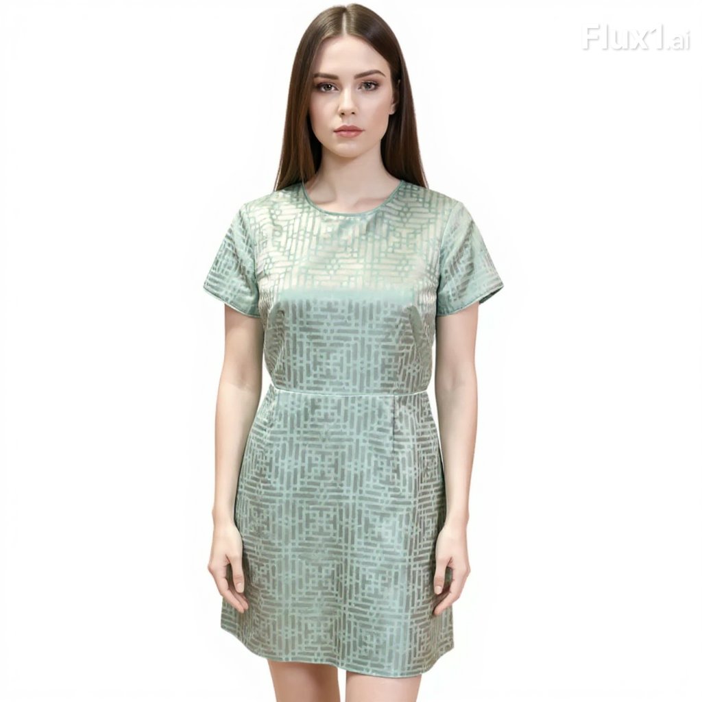 Julie Brown Aqua Print Pe-Owned Ladies Dress - Size 4