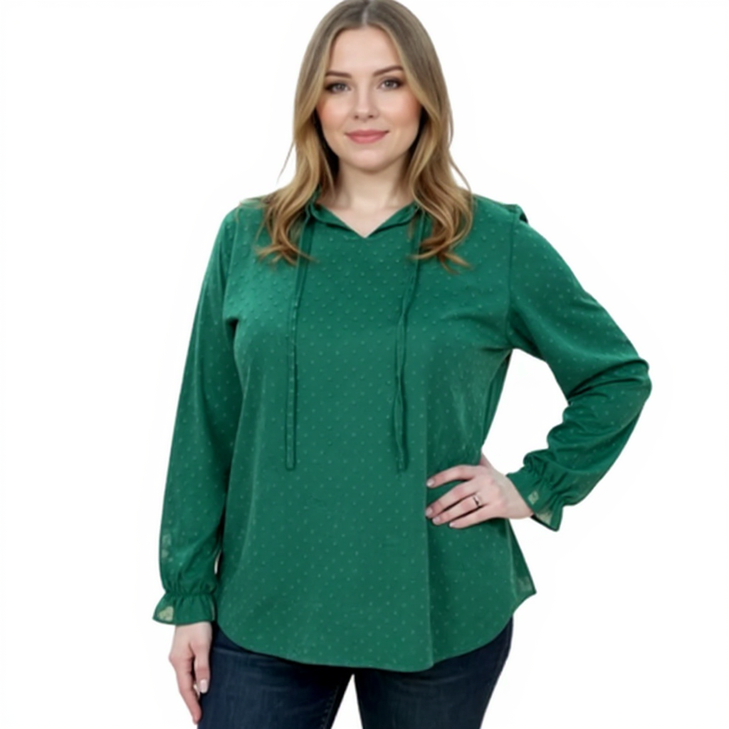 No Brand Green Solid Pre-Owned Ladies Top - Size XL