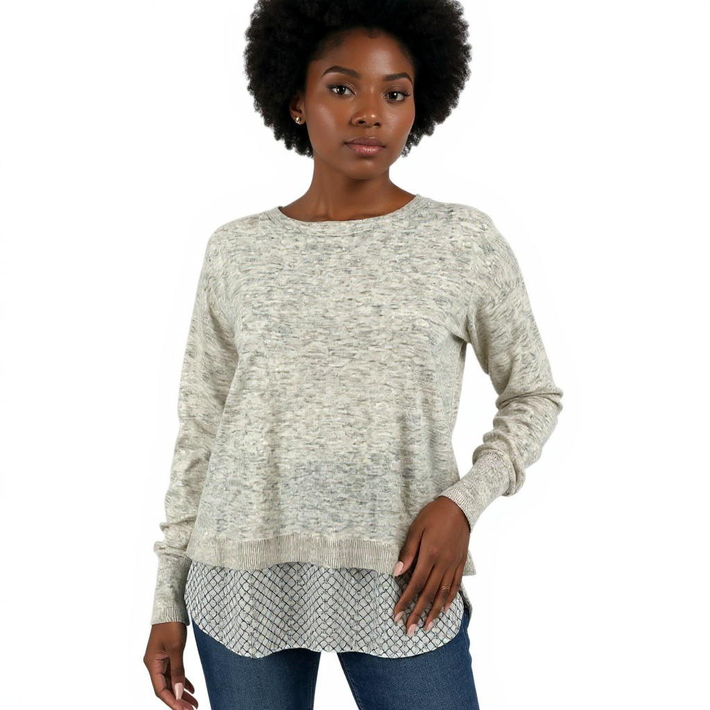 Loft Gray Solid Ladies Pre-Owned New with Tags Top - Size Small