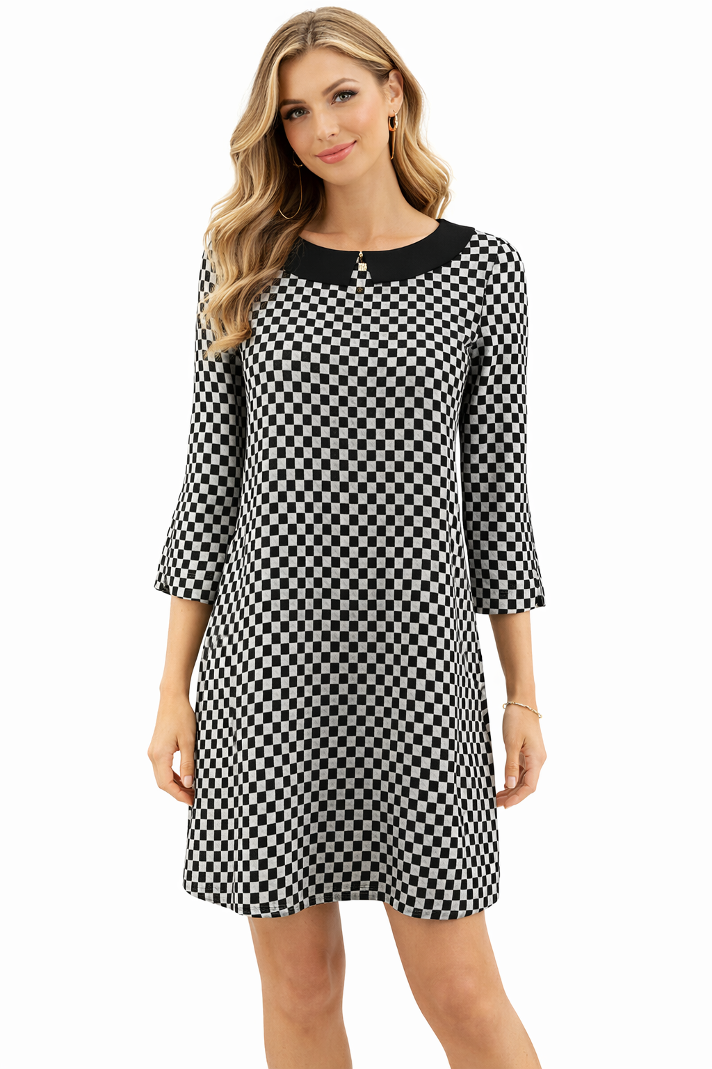 Kate Spade Cream/Navy Circles Pre-Owned Ladies Dress - Size XS