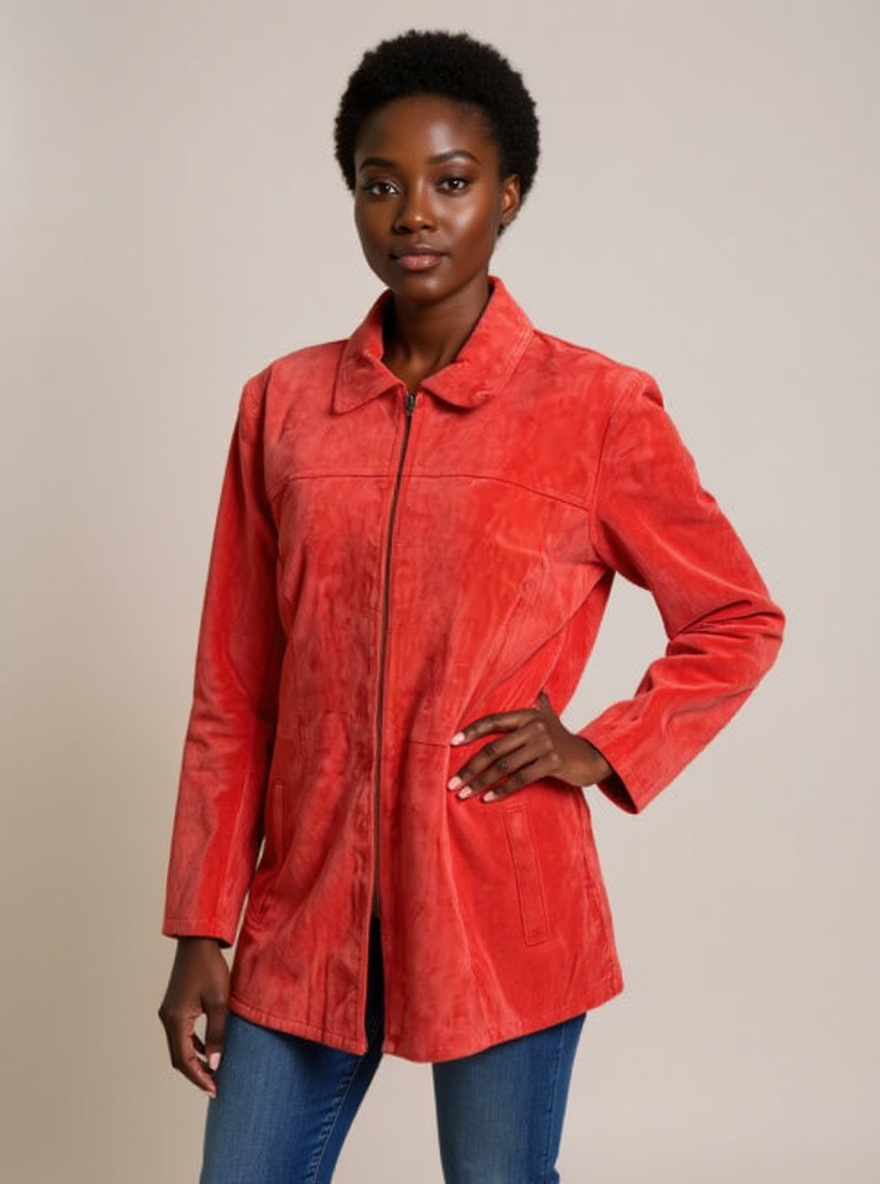 Excelled Orange Leather Pre-Owned Ladies Jacket - Size XL