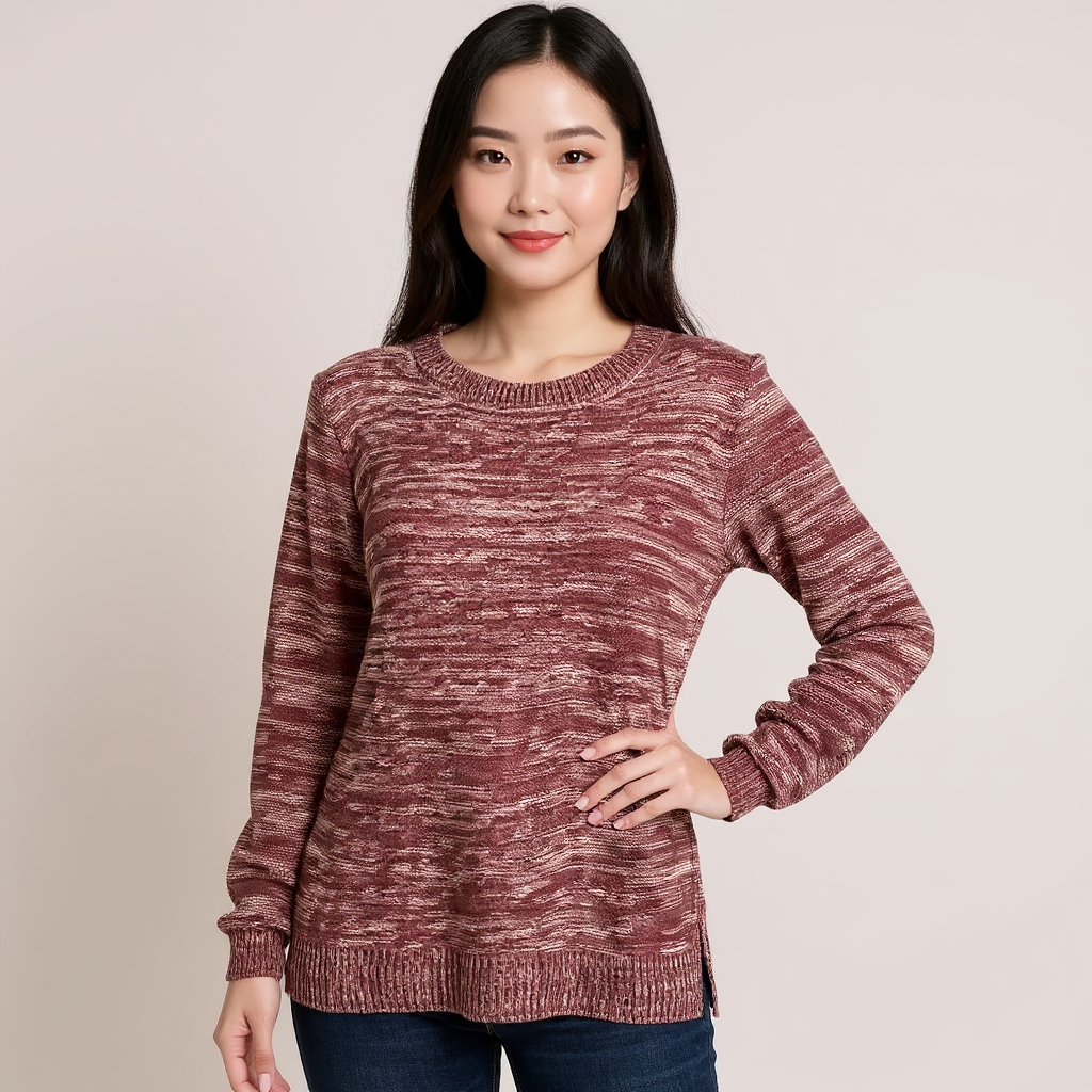 Madison Lilly Mauve Heathered Pre-Owned Ladies New with Tags Top - Size Small