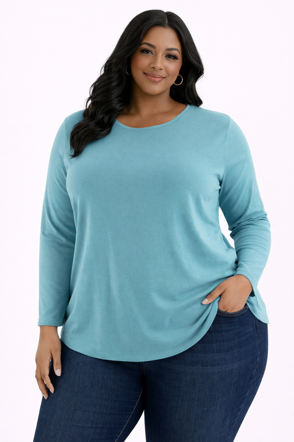 Talbots Aqua Green Solid Pre-Owned Ladies New With Tags Top - Size 1X