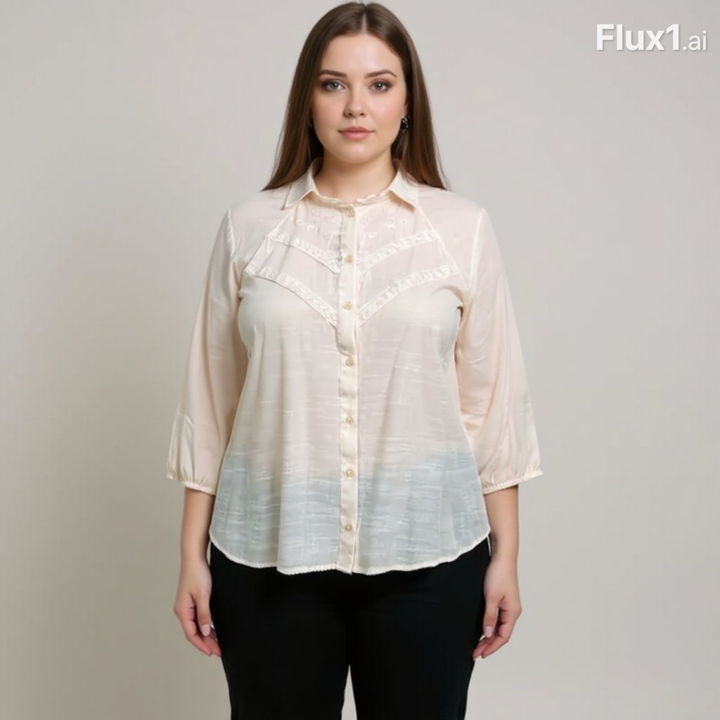 Lauren Conrad Blush Embroidered Pre-Owned Ladies Top - Size XL