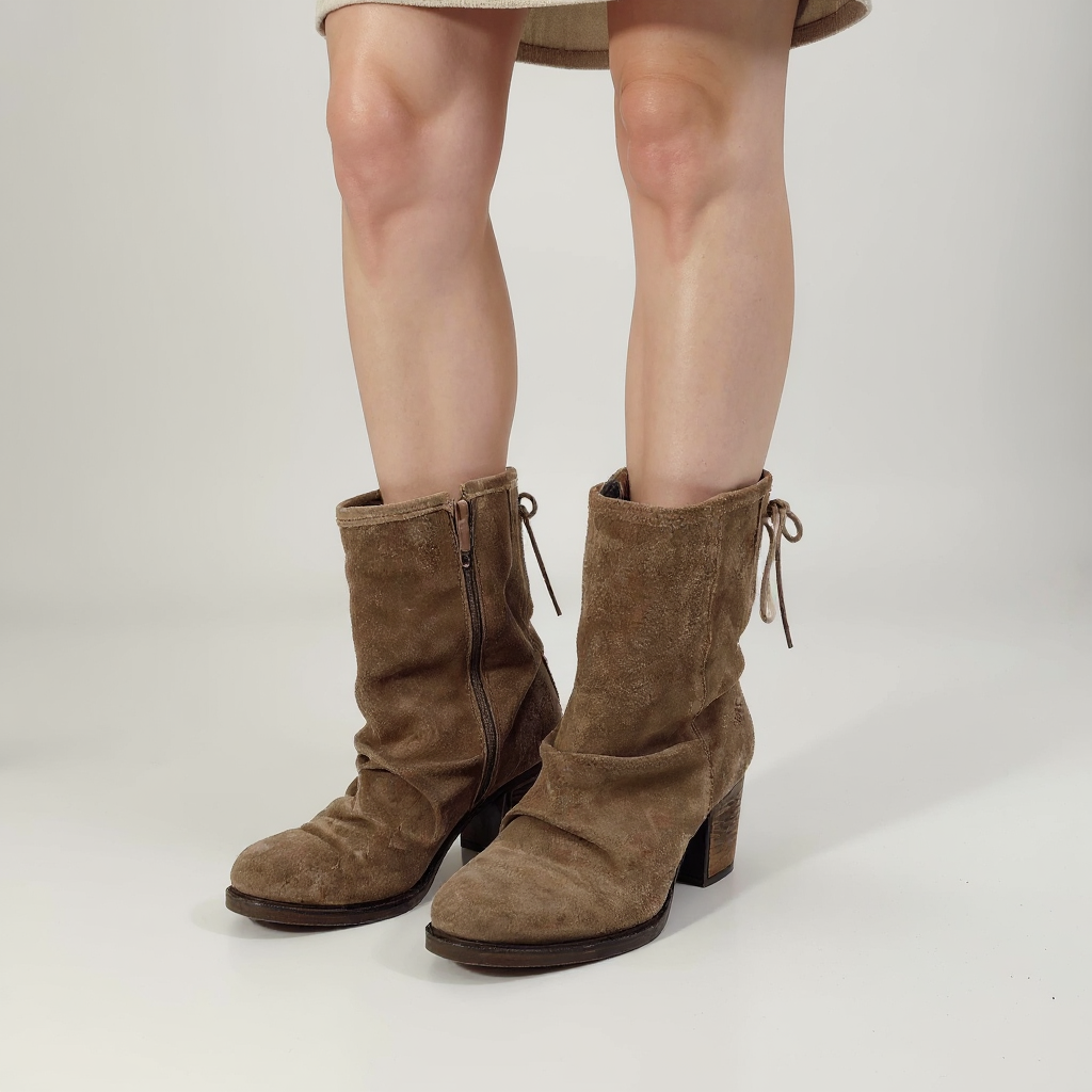 b.o.c. Tan Suede Pre-Owned Ladies Booties – Size 9.5