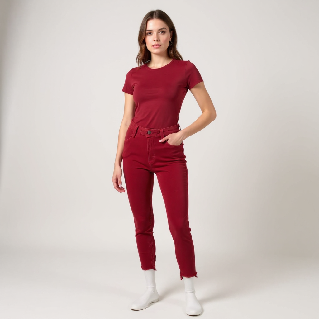 Just Black Burgandy Pre-Owned Ladies New with Tags Jeans - Size 2