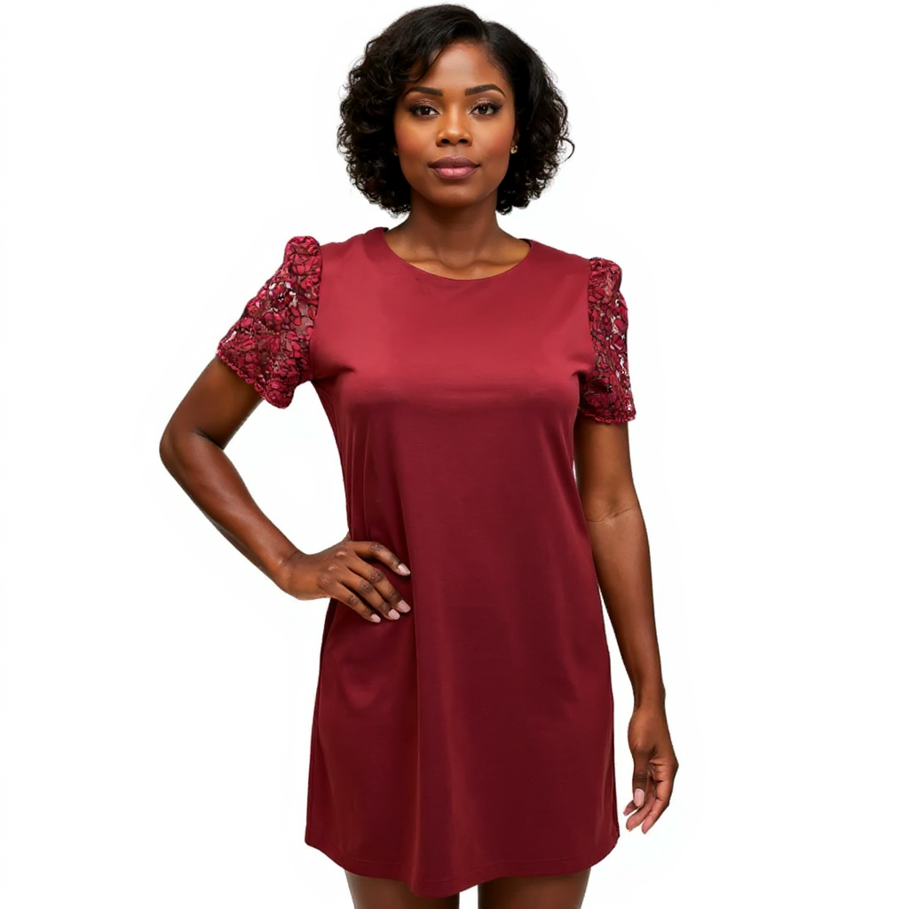 Draper James Maroon Lace Pre-Owned Ladies New with Tags Dress - Size XS