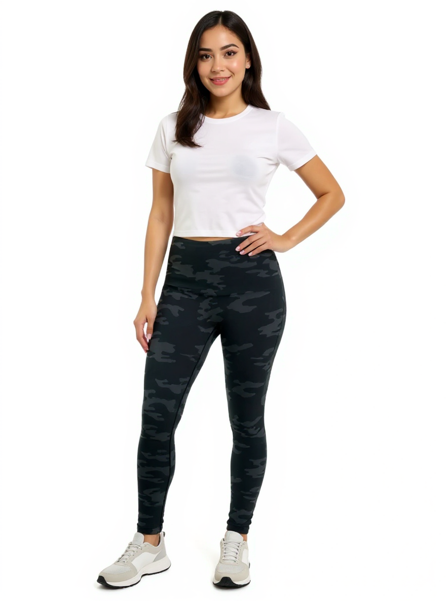 Spanx Black Camo Pre-Owned Ladies New With Tags Pants -  Size Medium