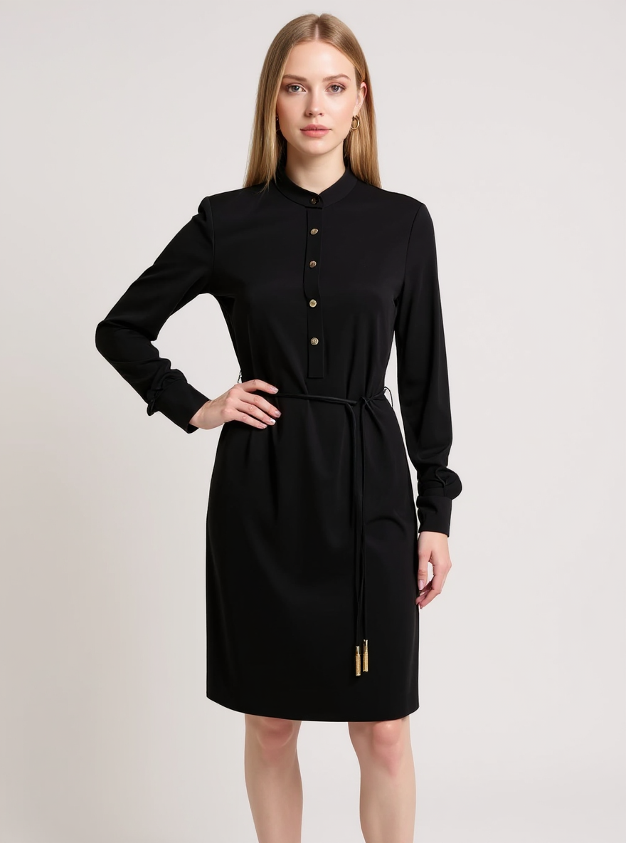 Calvin Klein Black Solid Pre-Owned Ladies Dress - Size 2