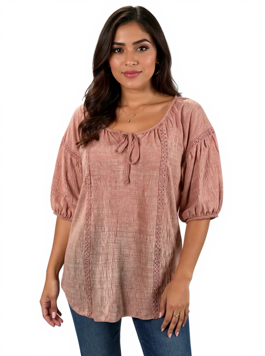 Adrienne Vittadin Pink Solid Pre-Owned Ladies Top - Size Large
