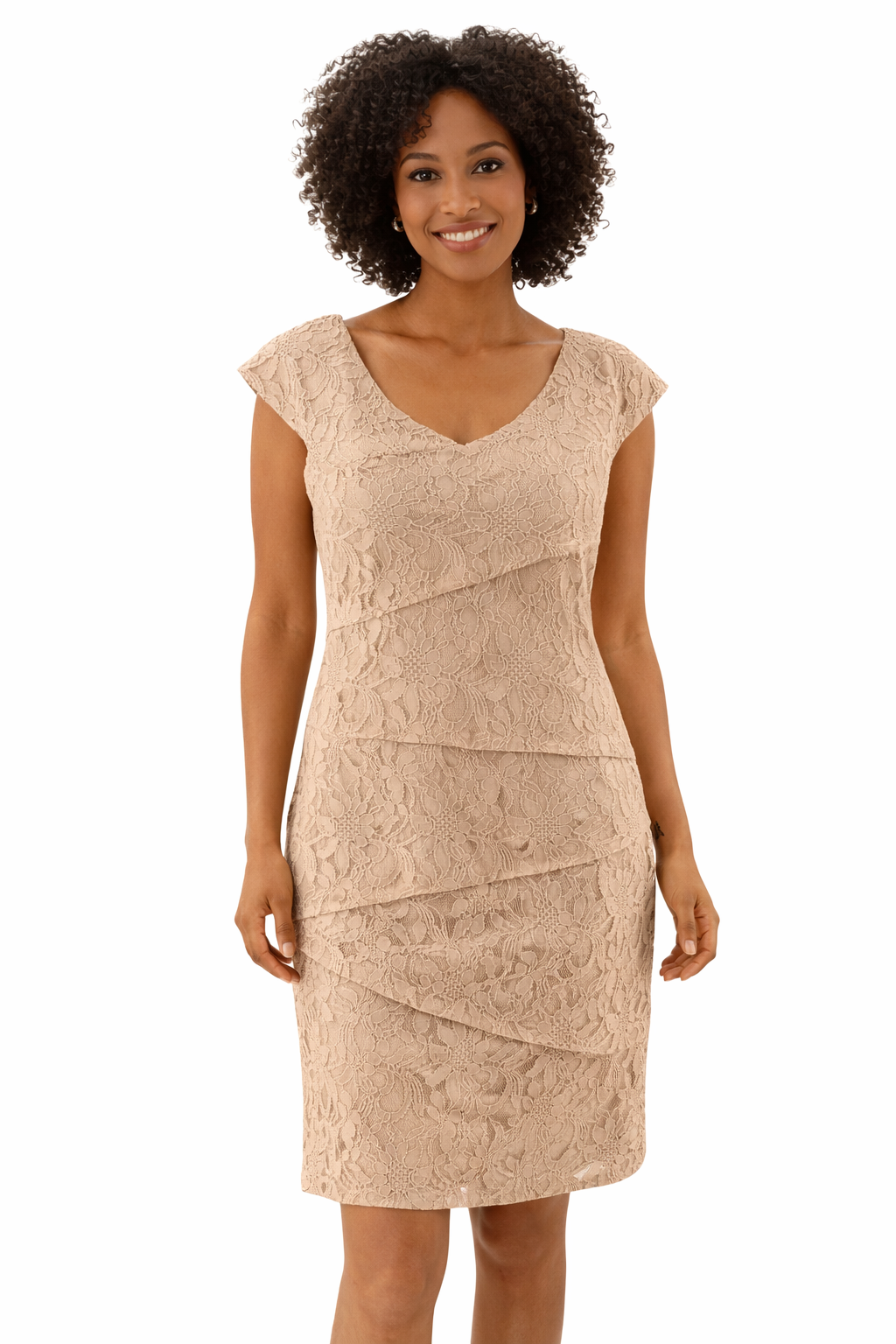 Ronnie Nicole Champagne Pre-Owned Ladies New With Tags Dress - Size 10