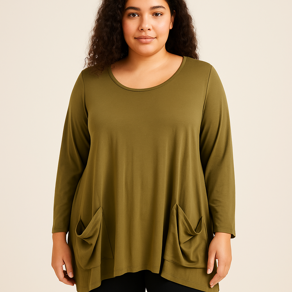 Iridium Olive Solid Top - Size Small - Margaret’s Fine Consignment