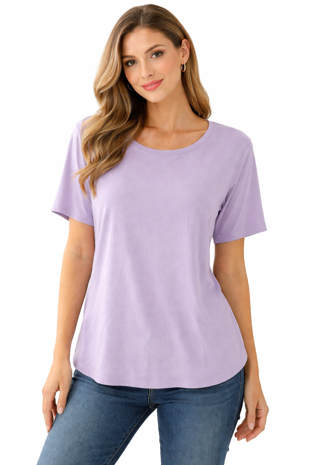Chico's - Lavender Solid Pre-Owned Ladies Casual Top - Size Large