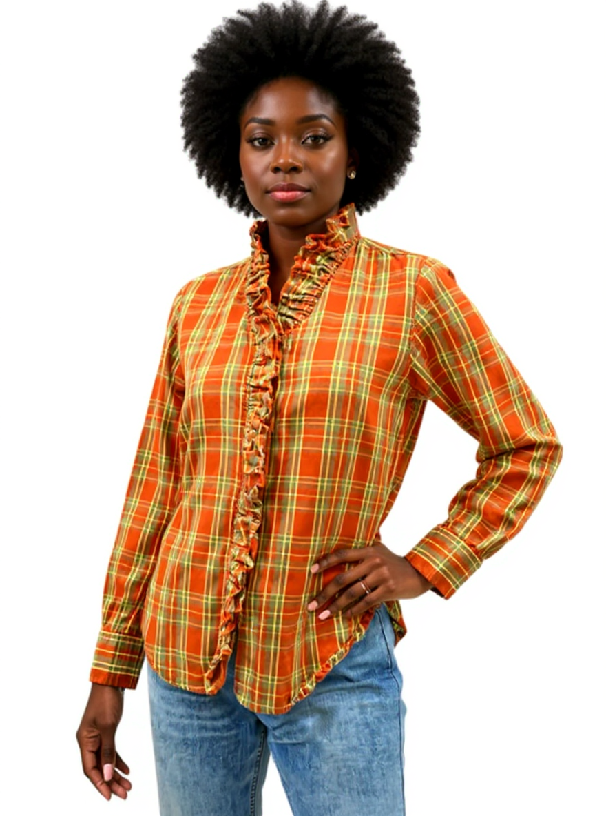 Tizzie Orange/Yellow Pre-Owned Ladies Top - Size Small