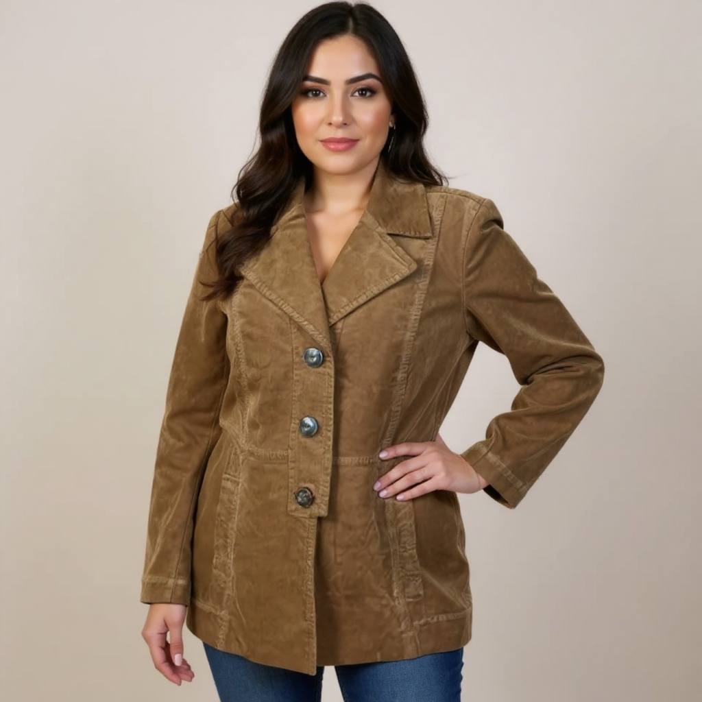 Cabi Camel Corduroy Ladies Pre-Owned Jacket - Size XL