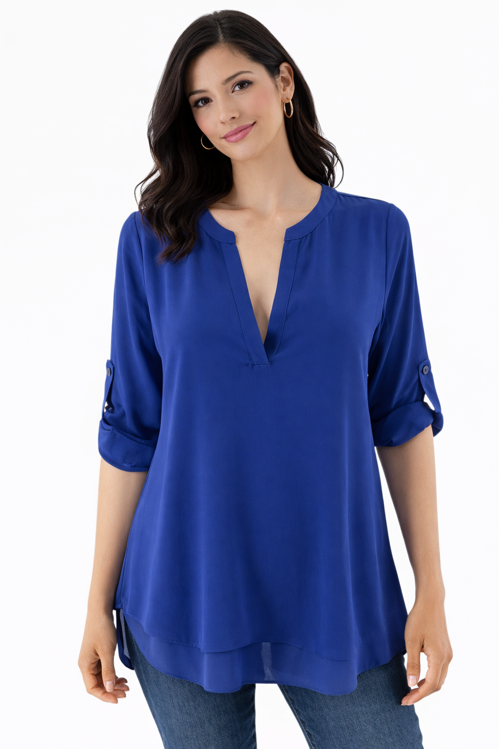 The Limited - Royal Blue Solid Pre-Owned Ladies Casual Top - Size XS
