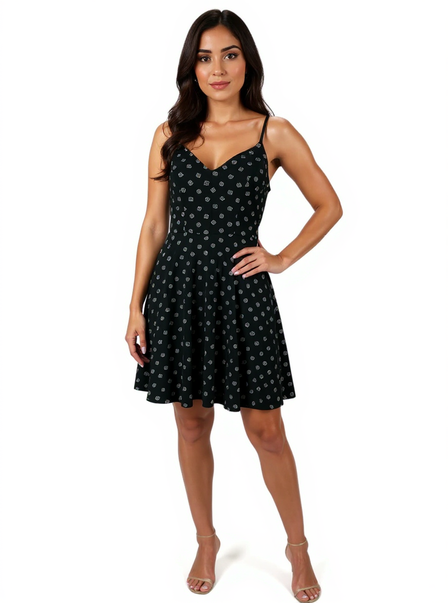 Nine Britton Black/White Print Pre-Owned Ladies Dress - Size Small