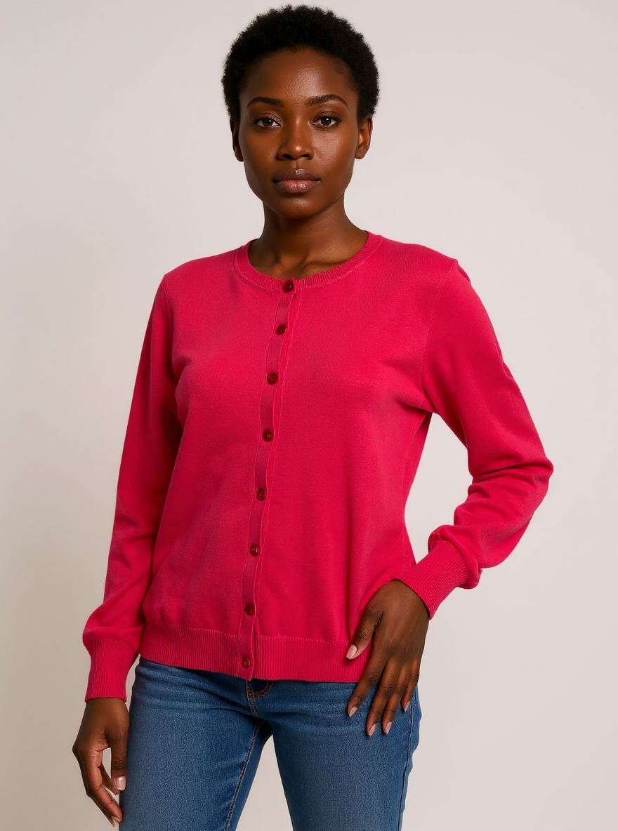 August Silk Pink Solid Pre-Owned Ladies Top -  Size Large