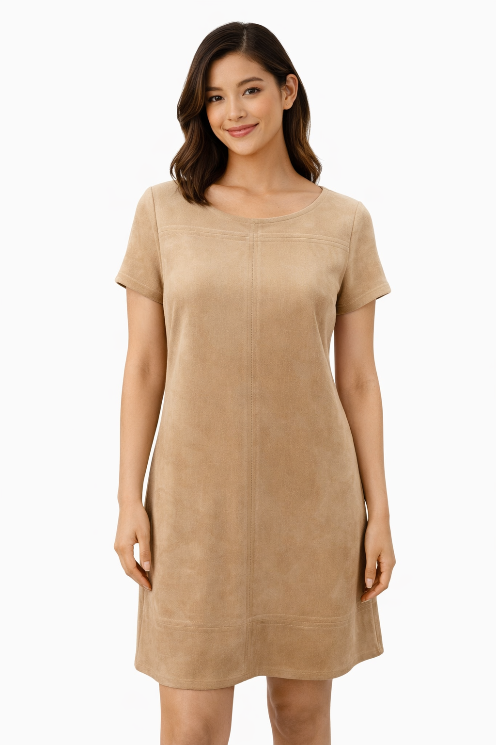 Jude Connally Tan suede Solid Pre-Owned Ladies Dress - Size XS