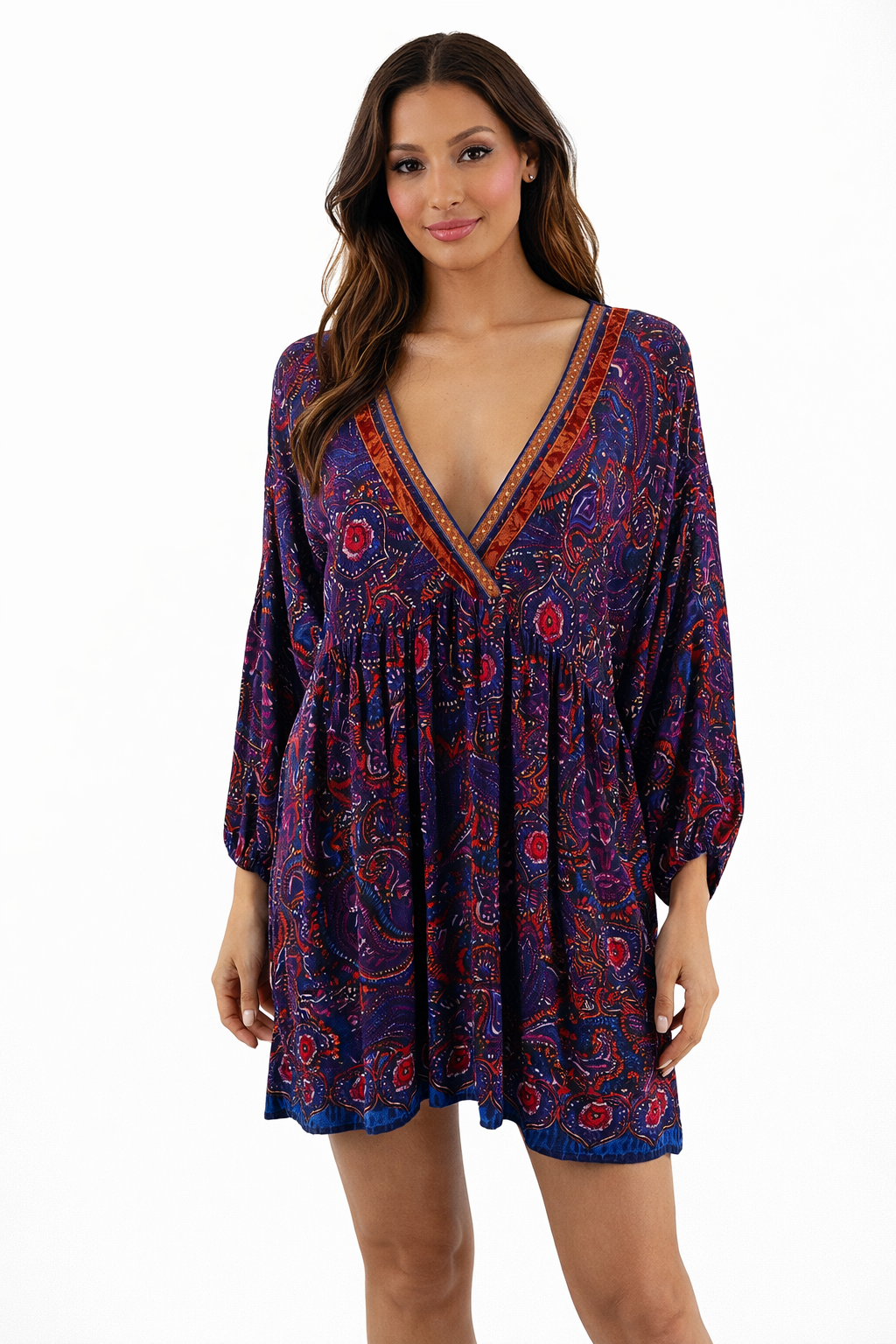 Uncle Frank Blue/Purple Print Pre-Owned Ladies Dress - Size Medium