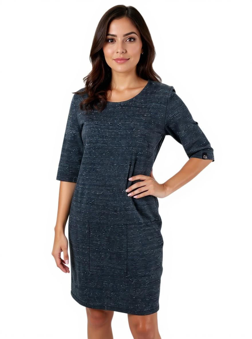 No Brand Blue Heathered Pre-Owned Ladies Dress - Size Small