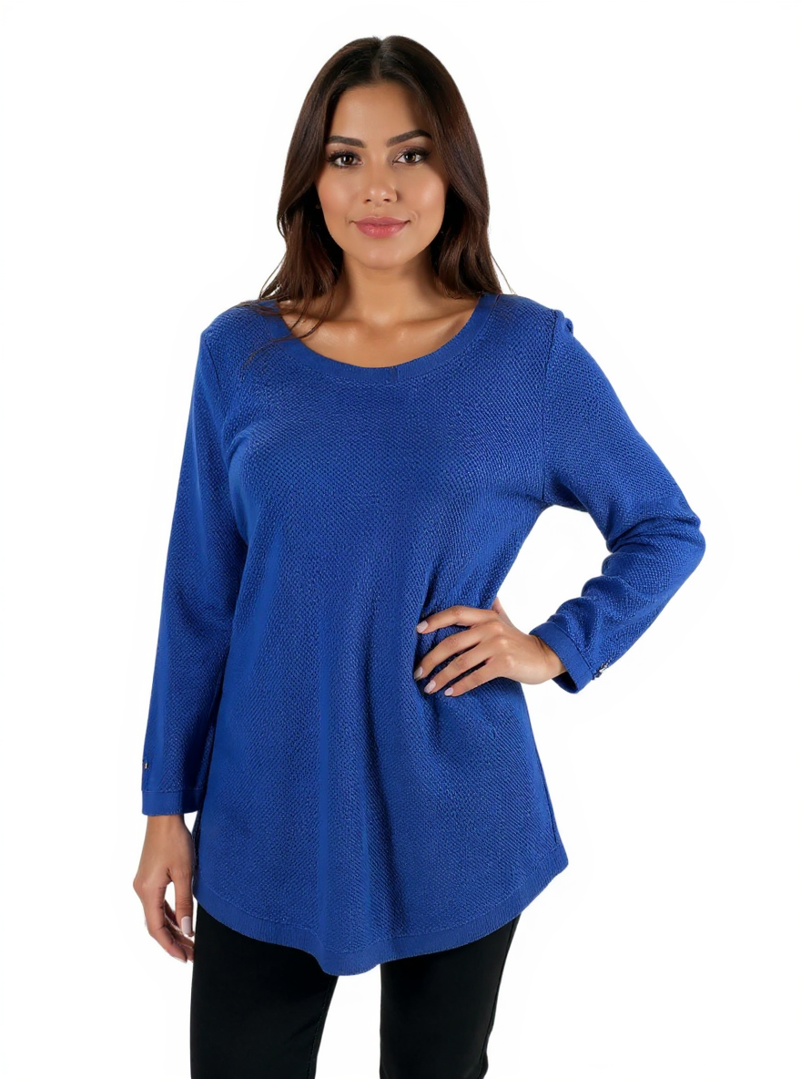 Talbots Blue Textured Pre-Owned Ladies Top - Size Medium