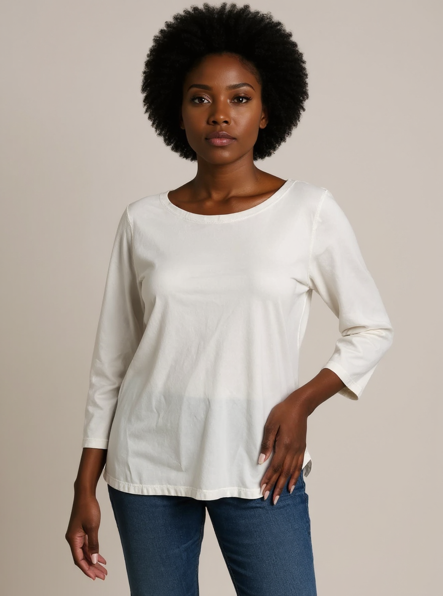 Madison White Solid Pre-Owned Ladies Top - Size Large